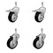 Service Caster 4 Inch Black Polyurethane Swivel 3/8 Inch Stem Caster Total Lock Brake SCC, 2PK SCC-TSTTL20S414-PPUB-BLK-381615-2-S2 - alternate 2